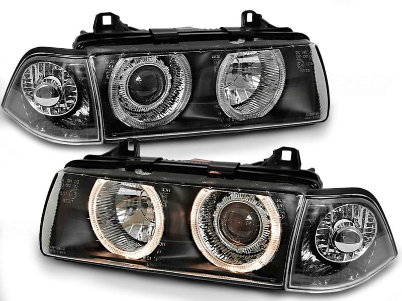 Predné svetlá BMW E36 Angel Eyes Black - 21