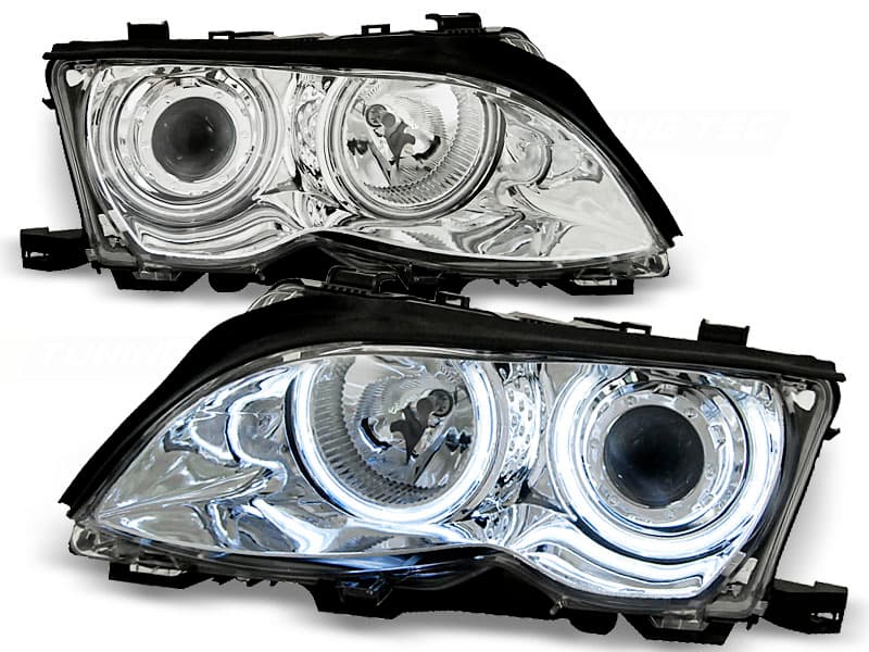 Predné svetlá BMW E46 Sedan/Touring 01-05 Angel Eyes Chrome - 31