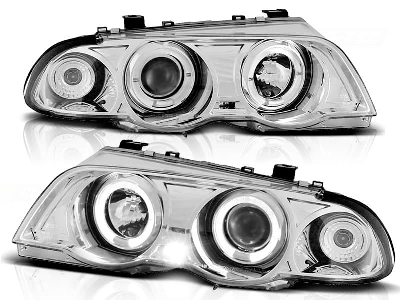 Predné svetlá BMW E46 Sedan/Touring 98-01 Angel Eyes Chrome - 38