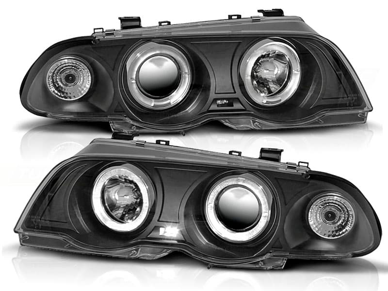 Predné svetlá BMW E46 Sedan/Touring 98-01 Angel Eyes Black - 39