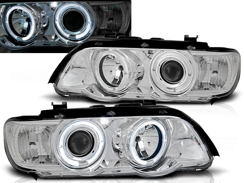 Predné svetlá BMW E53 X5 99-03 Angel Eyes Chrome - 44