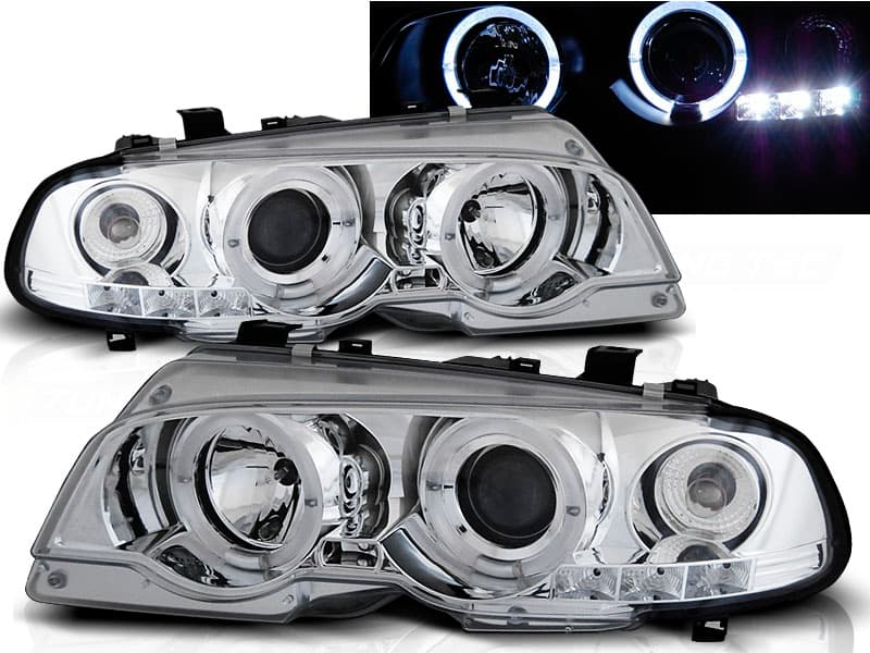 Predné svetlá BMW E46 Coupe/Cabrio 99-03 Angel Eyes Chrome