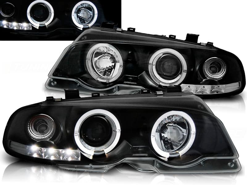 Predné svetlá BMW E46 Coupe/Cabrio 99-03 Angel Eyes Black