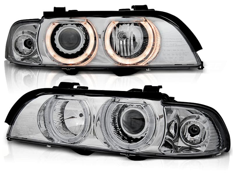 Predné svetlá BMW E39 Xenón Angel Eyes Chrome - 91
