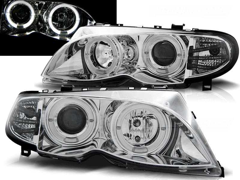 Predné svetlá BMW E46 Sedan/Touring 01-05 Angel Eyes Chrome - 99