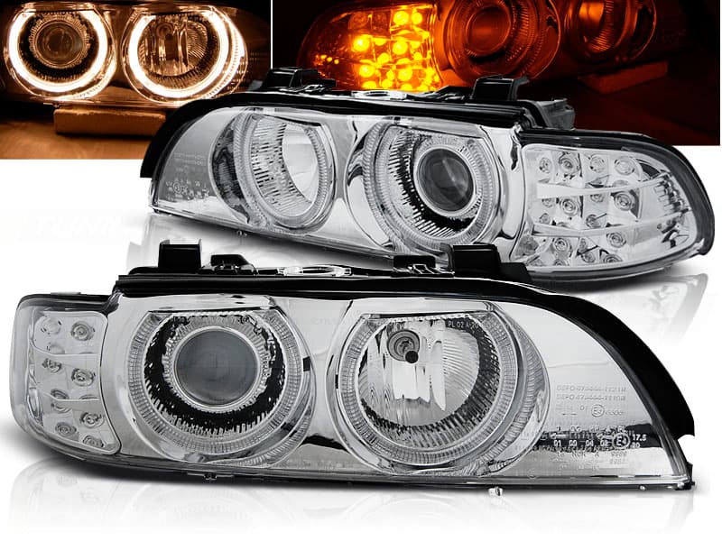 Predné svetlá BMW E39 Angel Eyes Chrome - A5