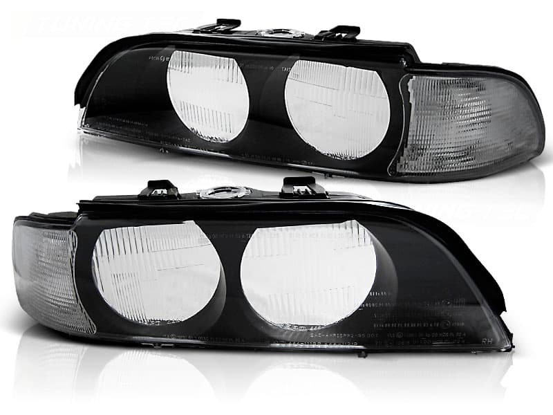 Predné sklá svetiel BMW E39 95-00 Black White