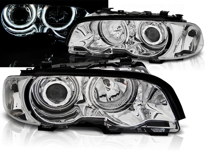 Predné svetlá BMW E46 99-01 Coupe/Cabrio CCFL Chrome