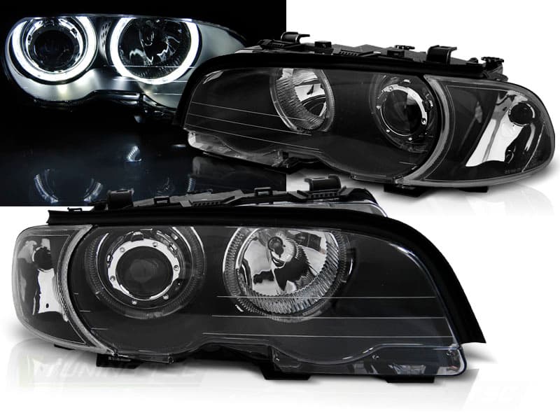 Predné svetlá BMW E46 99-03 Coupe/Cabrio Angel Eyes Black