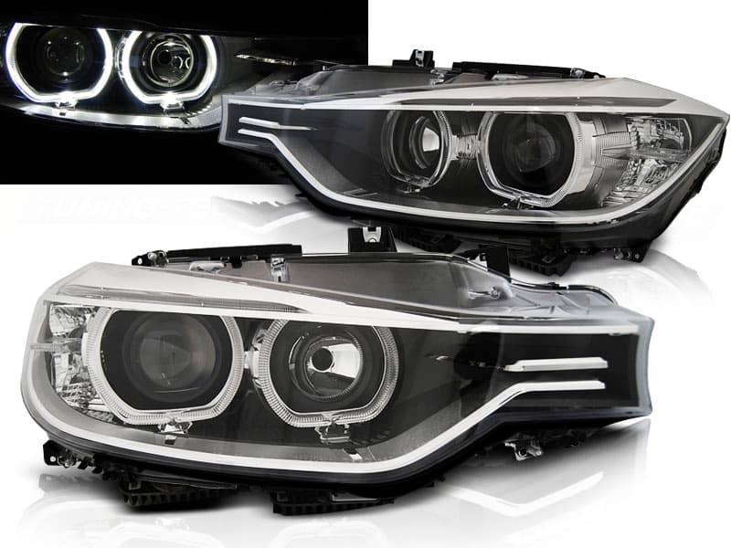 Predné svetlá BMW F30/F31 11-15 LED Angel Eyes Black