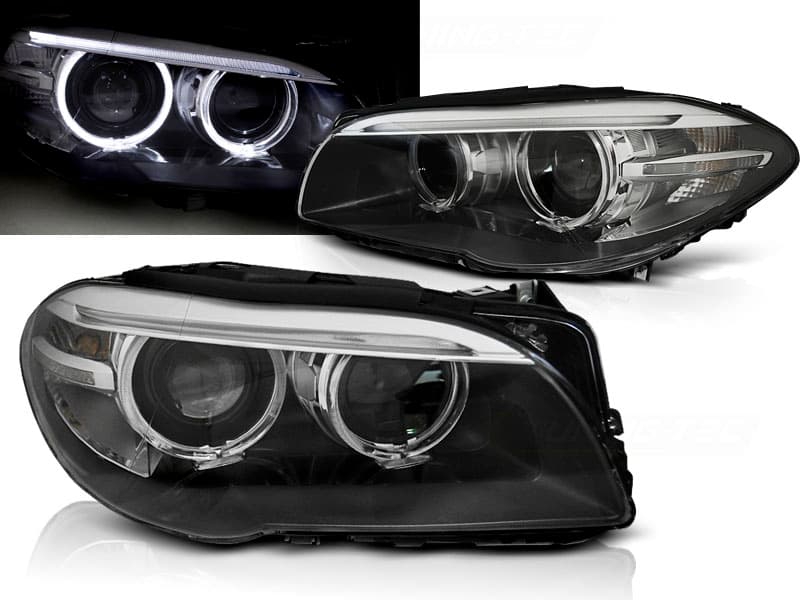 Predné svetlá BMW F10/F11 10-13 Angel Eyes Black