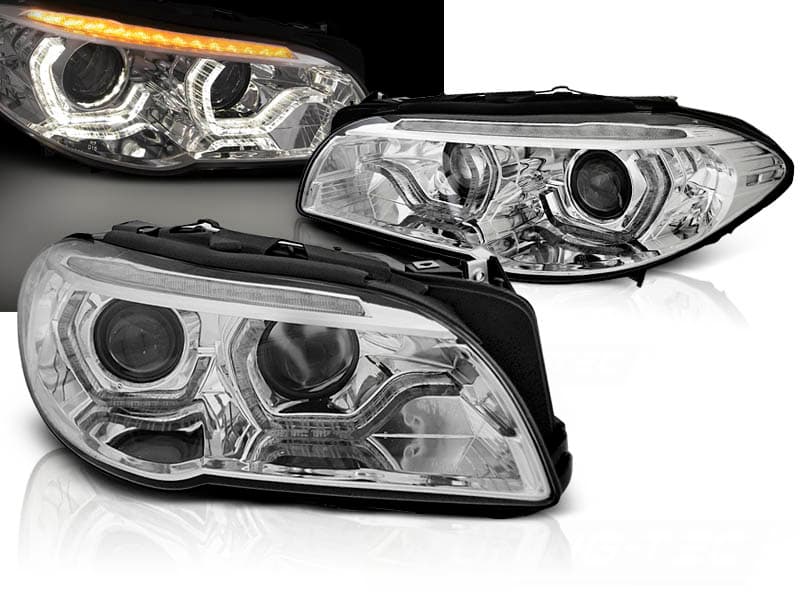 Predné svetlá BMW F10/F11 10-13 Xenón Angel Eyes Dynamic Chrome