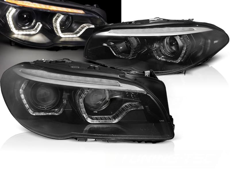 Predné svetlá BMW F10/F11 10-13 Xenón AFS Angel Eyes Dynamic Black