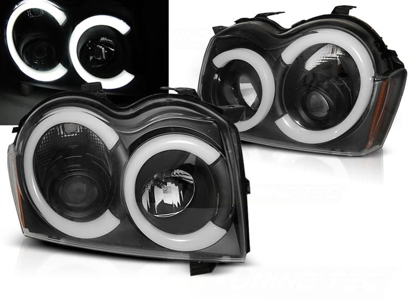 Predné svetlá Jeep Grand Cherokee 05-08 Tube Light Black