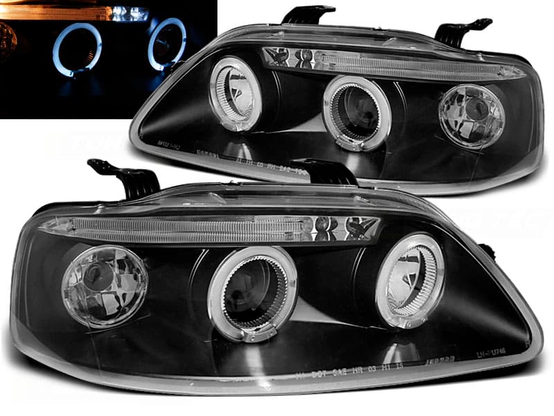 Predné svetlá Chevrolet Aveo 03-06 Angel Eyes Black