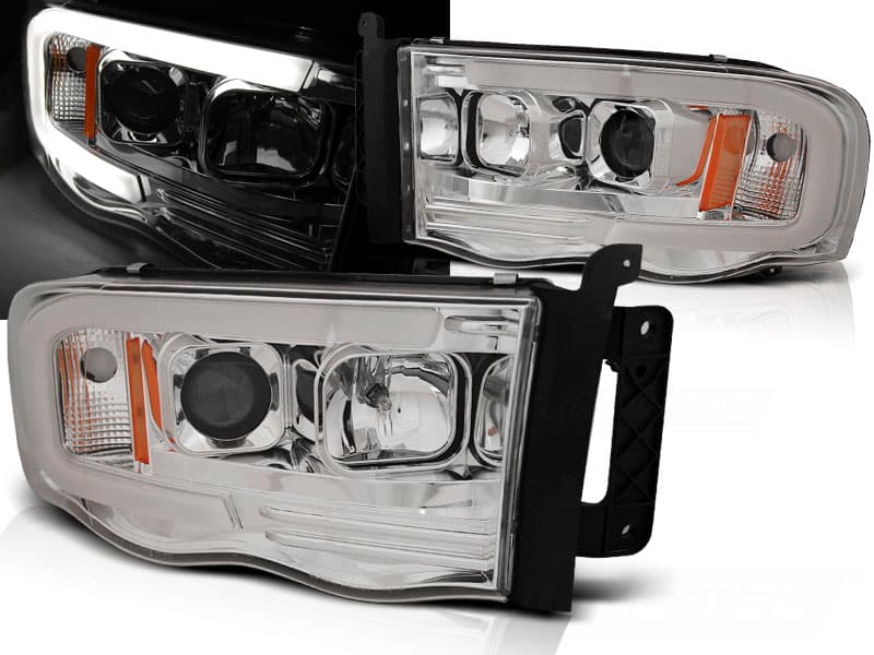 Predné svetlá Dodge Ram 02-06 Tube Light Chrome