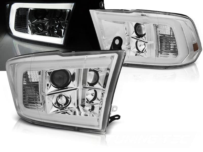 Predné svetlá Dodge Ram 09-18 Tube Light Chrome - 21
