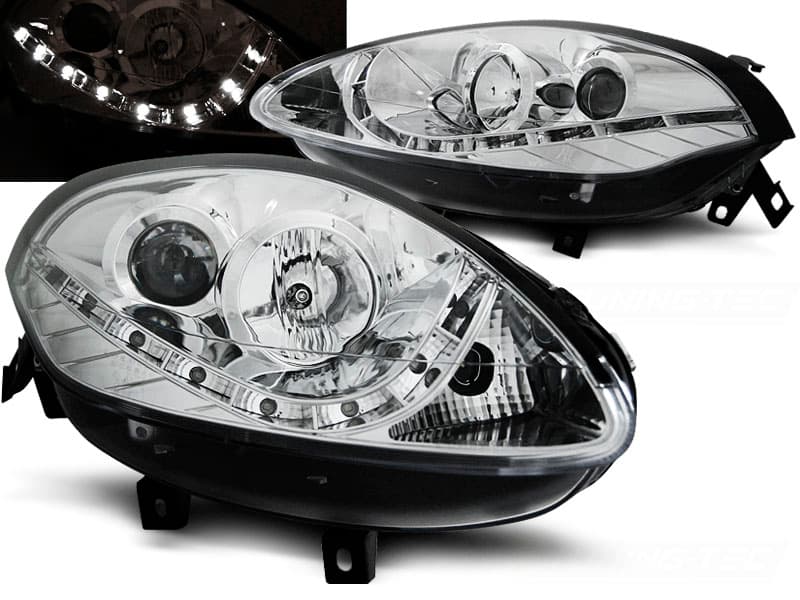 Predné svetlá Fiat Bravo 2 07-15 Devil Eyes Chrome