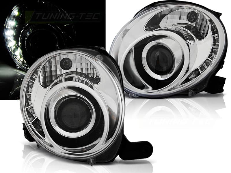 Predné svetlá Fiat 500 07-15 LED Chrome