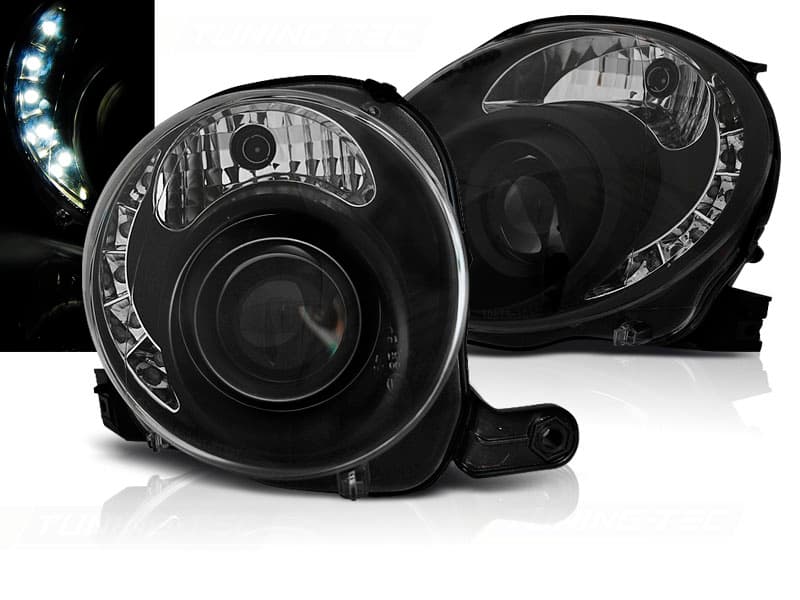 Predné svetlá Fiat 500 07-15 LED Black
