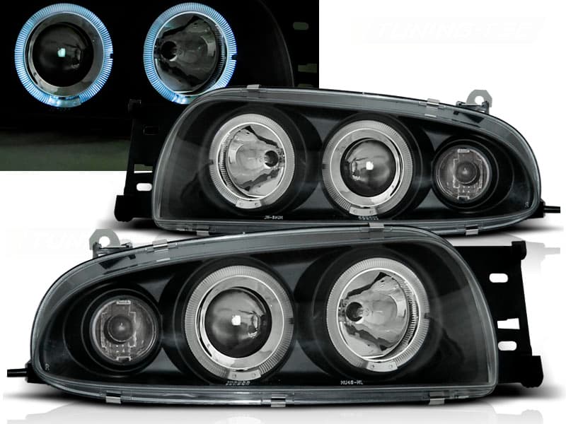 Predné svetlá Ford Fiesta 96-99 Angel Eyes Black