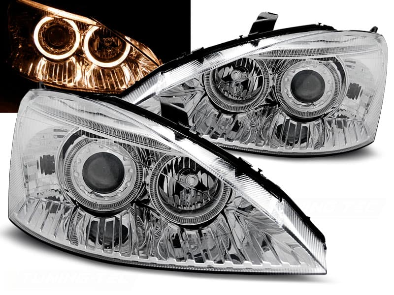 Predné svetlá Ford Focus 98-01 Angel Eyes Chrome - 41