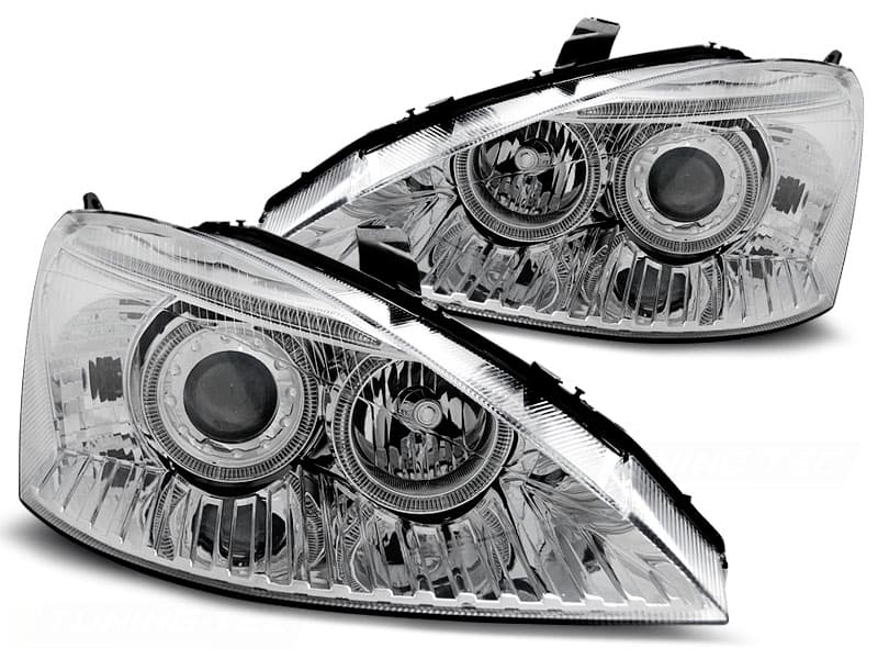 Predné svetlá Ford Focus 01-04 Angel Eyes Chrome - 45