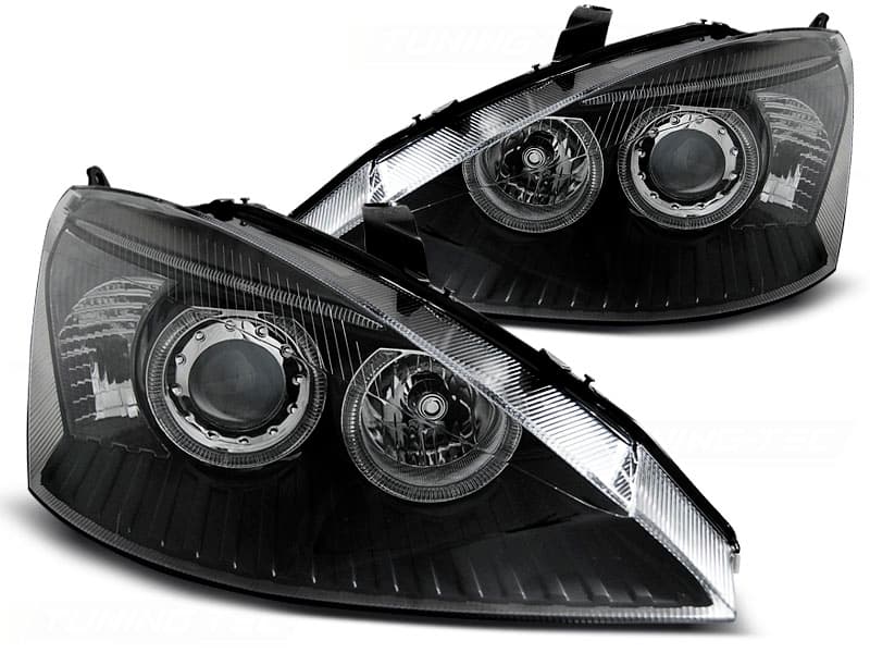 Predné svetlá Ford Focus 01-04 Angel Eyes Black