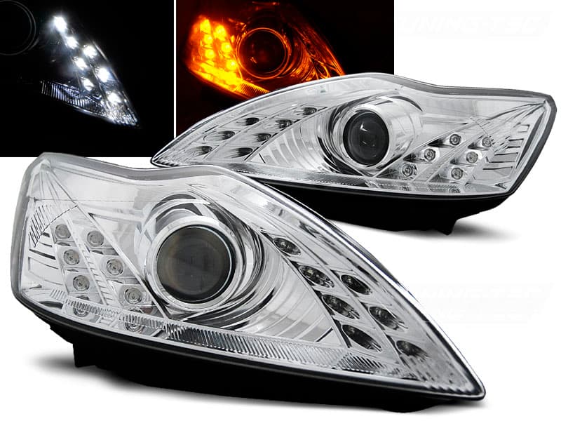 Predné svetlá Ford Focus 08-10 Devil Eyes Chrome