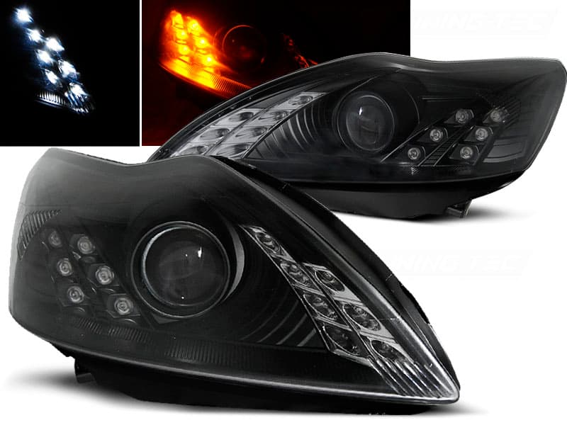 Predné svetlá Ford Focus 08-10 s smerovkami LED Black