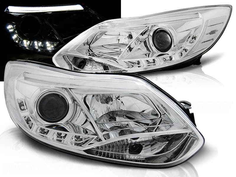 Predné svetlá Ford Focus 3 11-14 Tube Light Chrome
