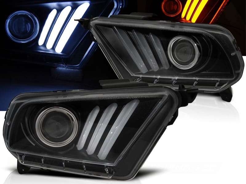 Predné svetlá Ford Mustang 5 10-13 Tube Light Black