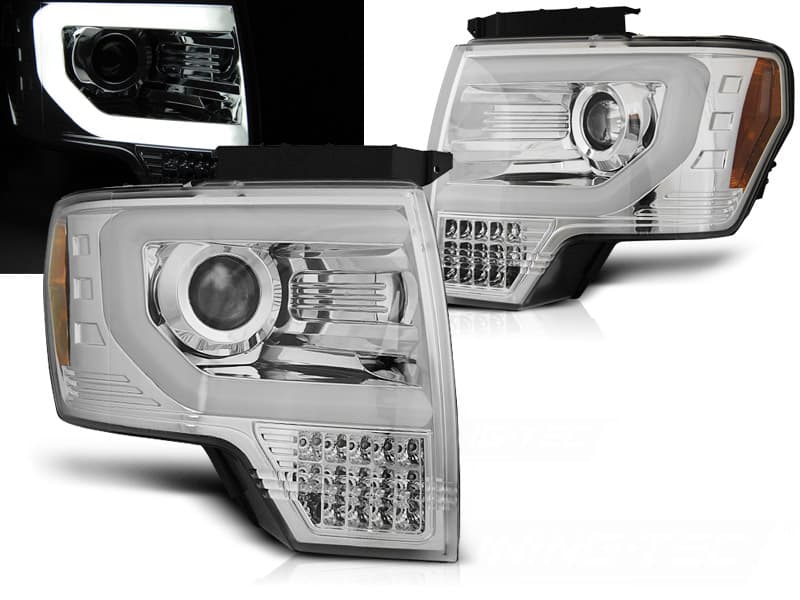 Predné svetlá Ford F150 MK12 Tube Light Chrome