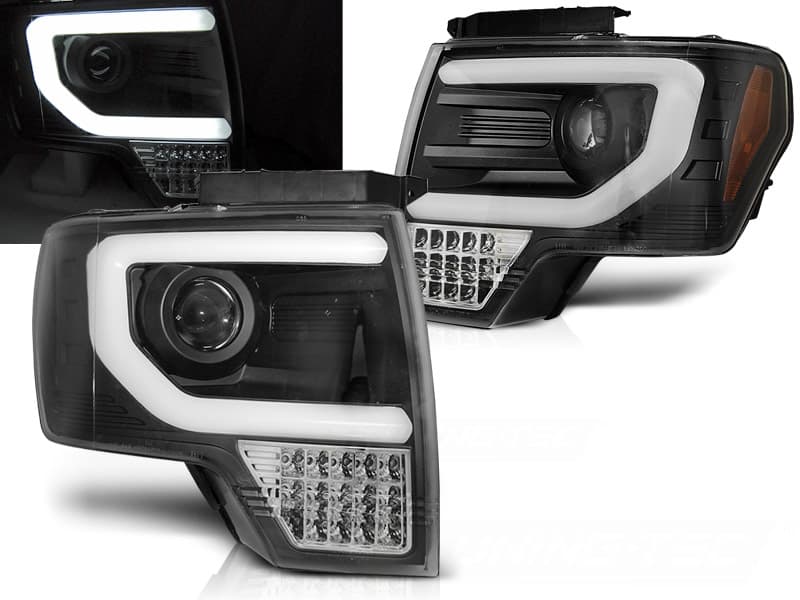 Predné svetlá Ford F150 MK12 Tube Light Black