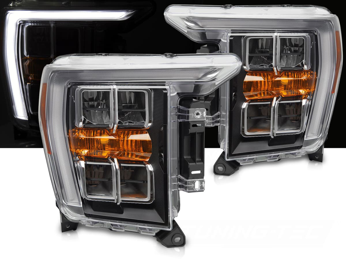 Predné svetlá Ford F150 MK14 20-23 DRL 3 Full LED Black