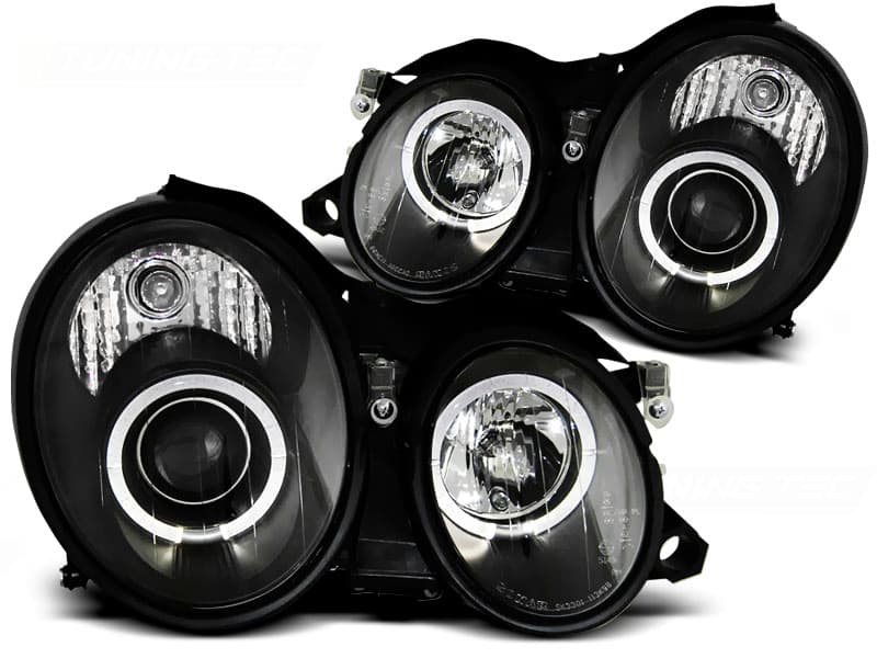 Predné svetlá Mercedes CLK W208 97-02 Angel Eyes Black
