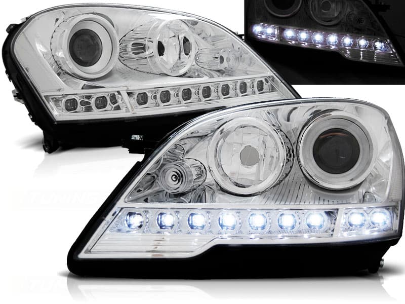 Predné svetlá Mercedes W164 ML 09-11 Devil Eyes Chrome