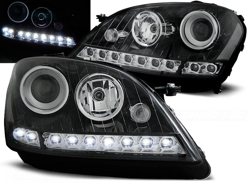 Predné svetlá Mercedes W164 ML 05-08 Devil Eyes Black