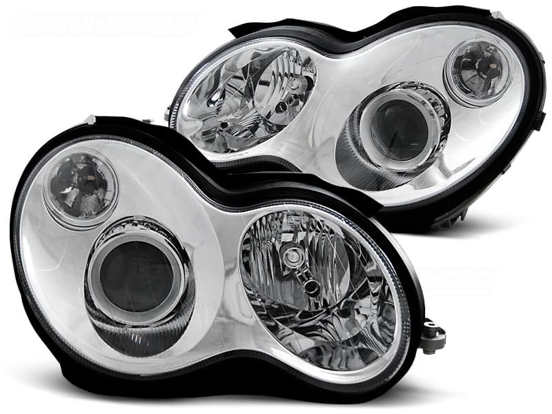 Predné svetlá Mercedes W203 C-Trieda 00-04 Chrome