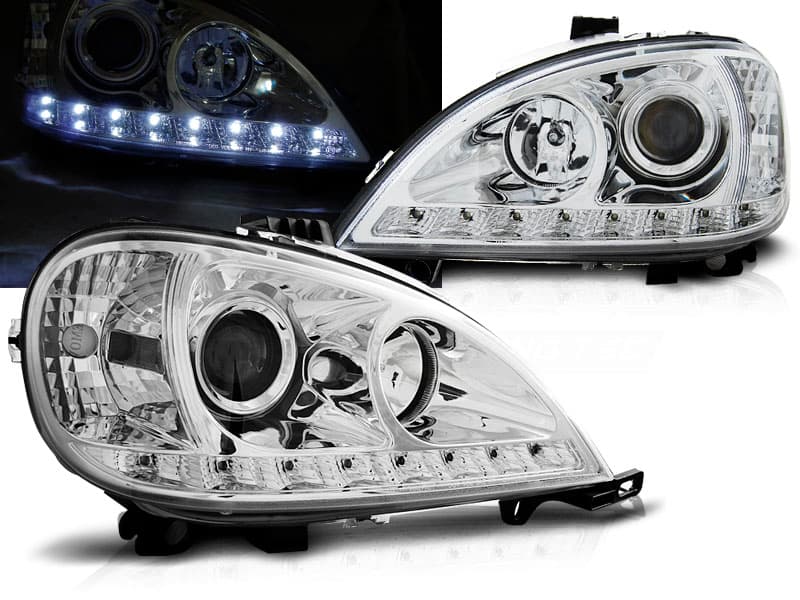 Predné svetlá Mercedes W163 01-05 Chrome