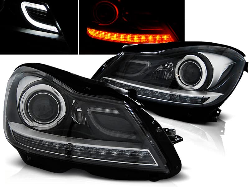 Predné svetlá Mercedes W204 11-14 Black