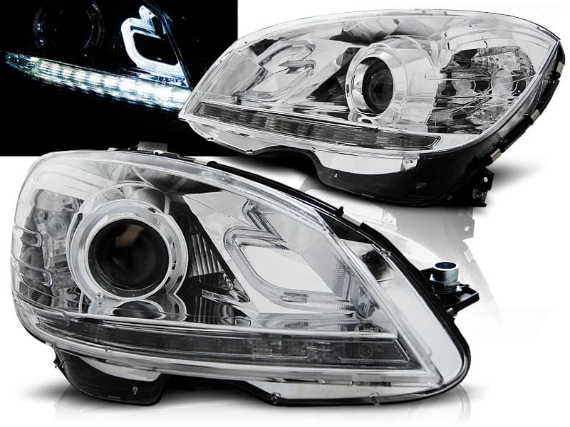 Predné svetlá Mercedes W204 07-10 Chrome