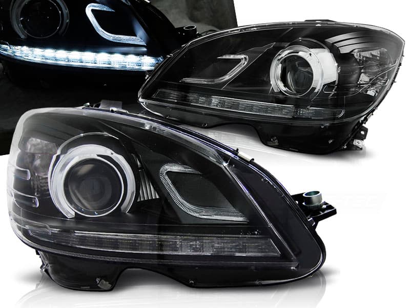 Predné svetlá Mercedes W204 07-10 Black