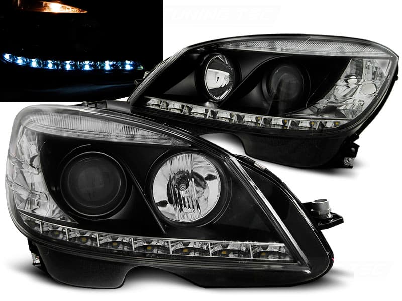Predné svetlá Mercedes W204 07-10 H7 Black