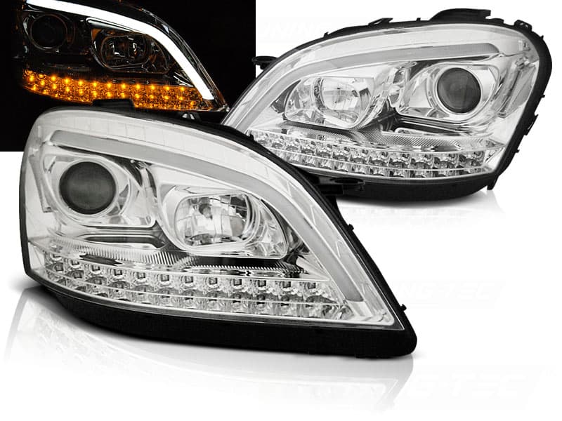 Predné svetlá Mercedes W164 ML 05-08 Tube Light Chrome
