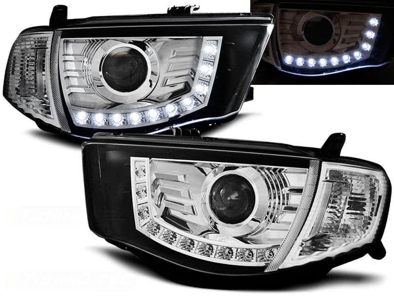 Predné svetlá Mitsubishi L200 06-10 Devil Eyes Chrome