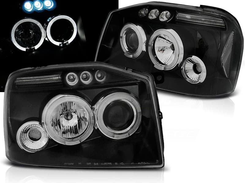 Predné svetlá Nissan Frontier 01-04 Angel Eyes Black (US verzia)