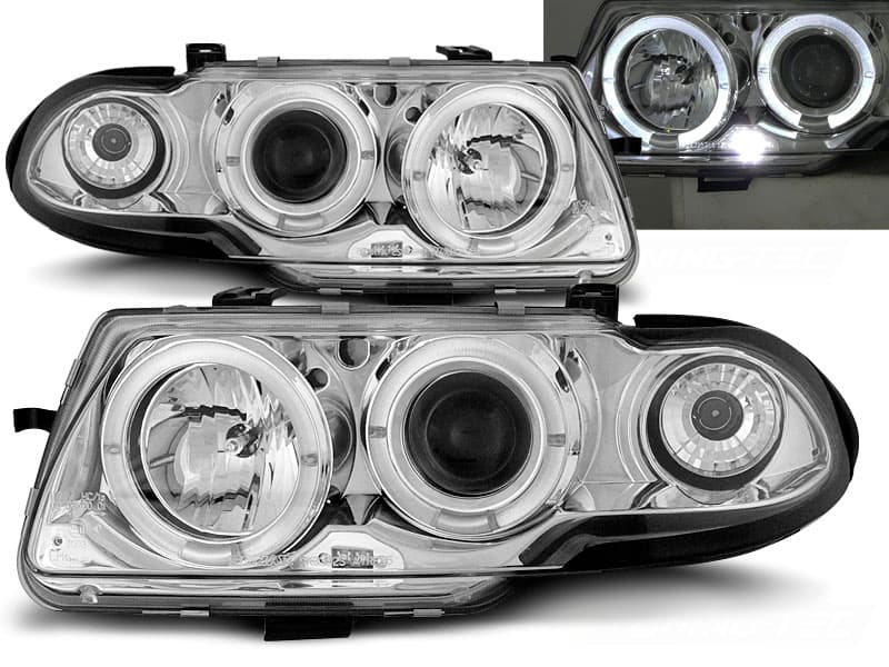 Predné svetlá Opel Astra F 94-97 Angel Eyes Chrome - 03