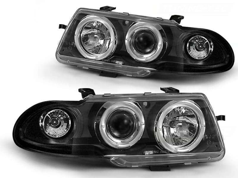 Predné svetlá Opel Astra F 94-97 Angel Eyes Black - 04