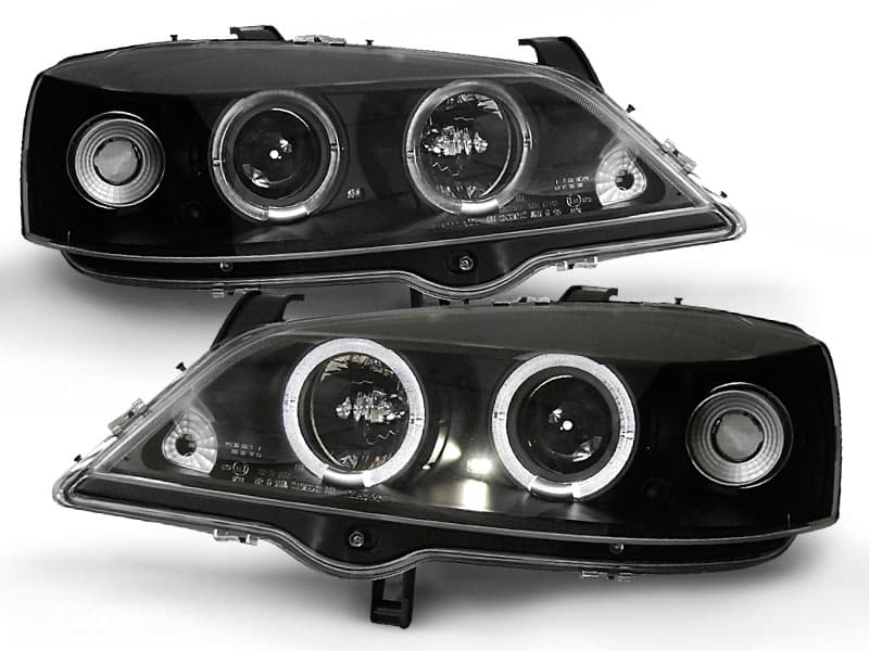 Predné svetlá Opel Astra G 97-04 Angel Eyes Black - 19